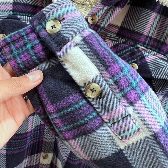 Women's Soho Plaid Button-Up Fleece Shirt Sweater Size Small - Picture 5 of 7